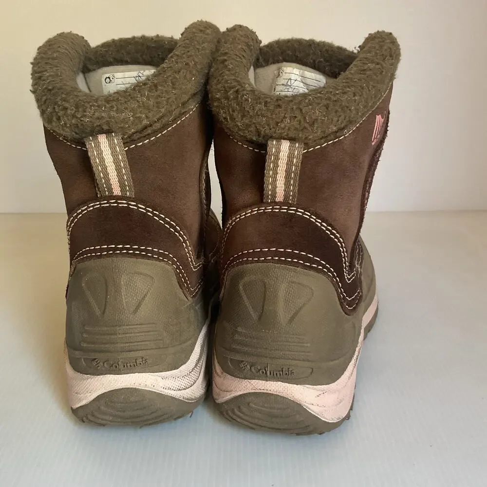 Columbia Youth Bugaboot Waterproof Snow Winter Boots in brown, Youth Size 5.